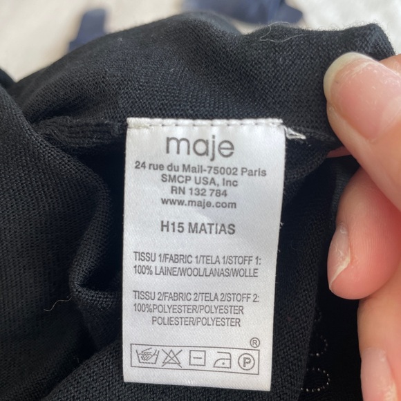 Maje extra fine wool top with lace detail - Picture 9 of 9